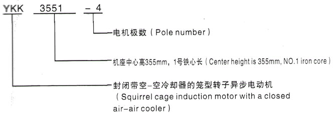 YKK系列(H355-1000)高压YJTKK4001-2三相异步电机西安泰富西玛电机型号说明